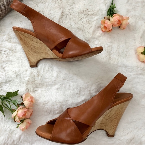 ✨Latitude Femme Cognac Soft Leather Sandal Heels - Picture 6 of 8